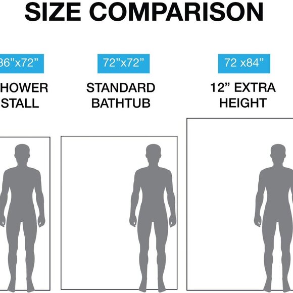 Bathroom Small Shower Curtain Liner, 36" W x 72" H - Picture 2 of 6